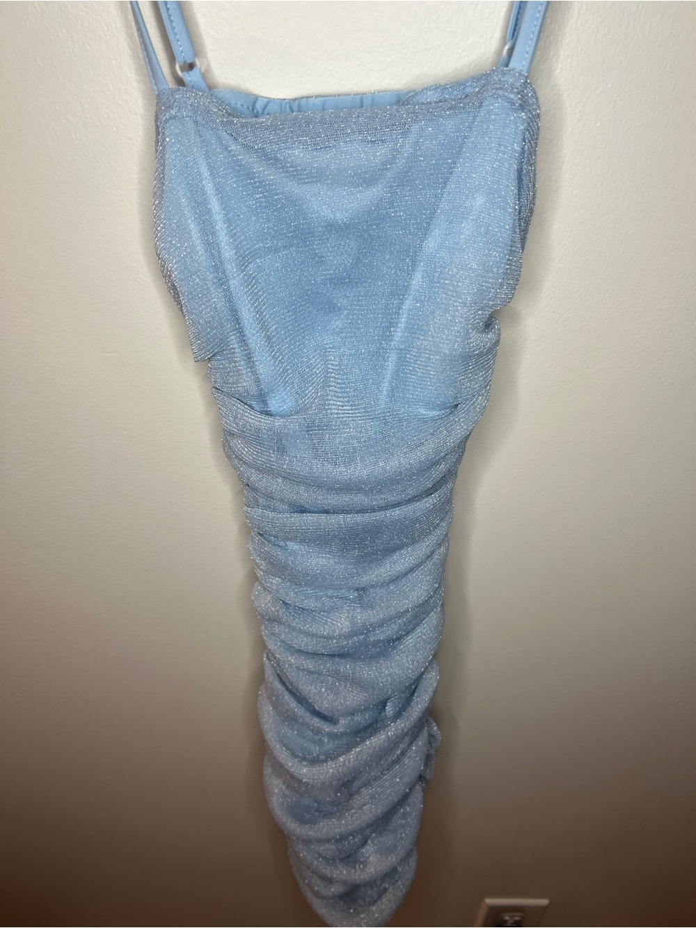 SHEIN Light Blue Metallic Knit Dress